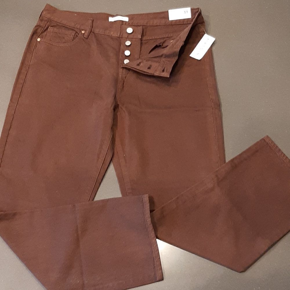 PACSUN Espresso Brown Low Rise Straight Leg Button Fly Jeans